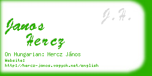 janos hercz business card